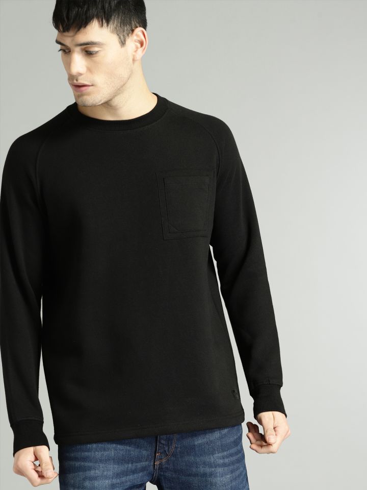 Black shop solid sweatshirt