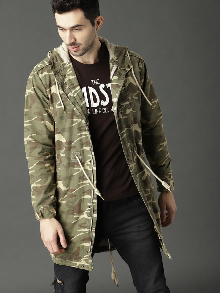 Longline camo clearance jacket mens