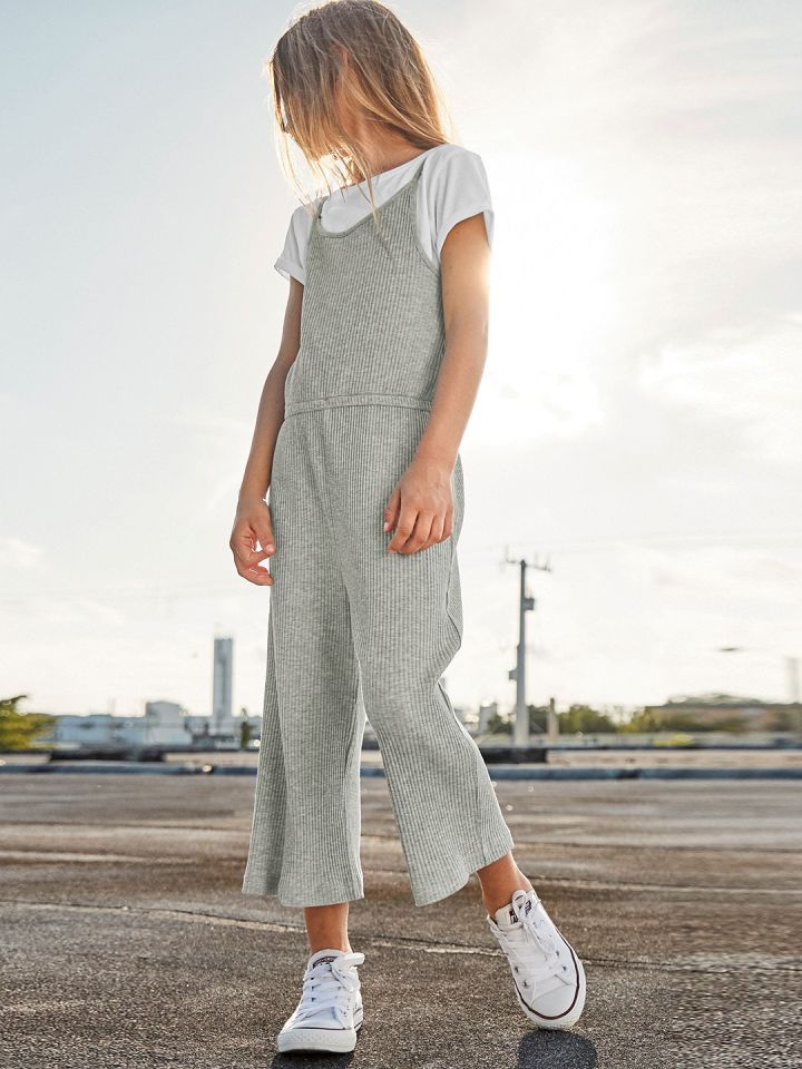 Girls grey jumpsuit hot sale