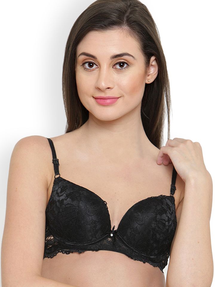 Buy PrettyCat Black Lace Underwired Heavily Padded Push Up Bra