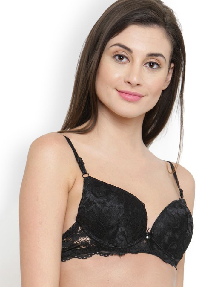 Buy PrettyCat Black Lace Underwired Heavily Padded Push Up Bra - Bra for  Women 6492092
