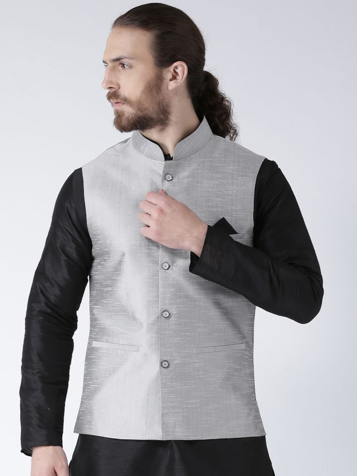 Silver nehru clearance jacket