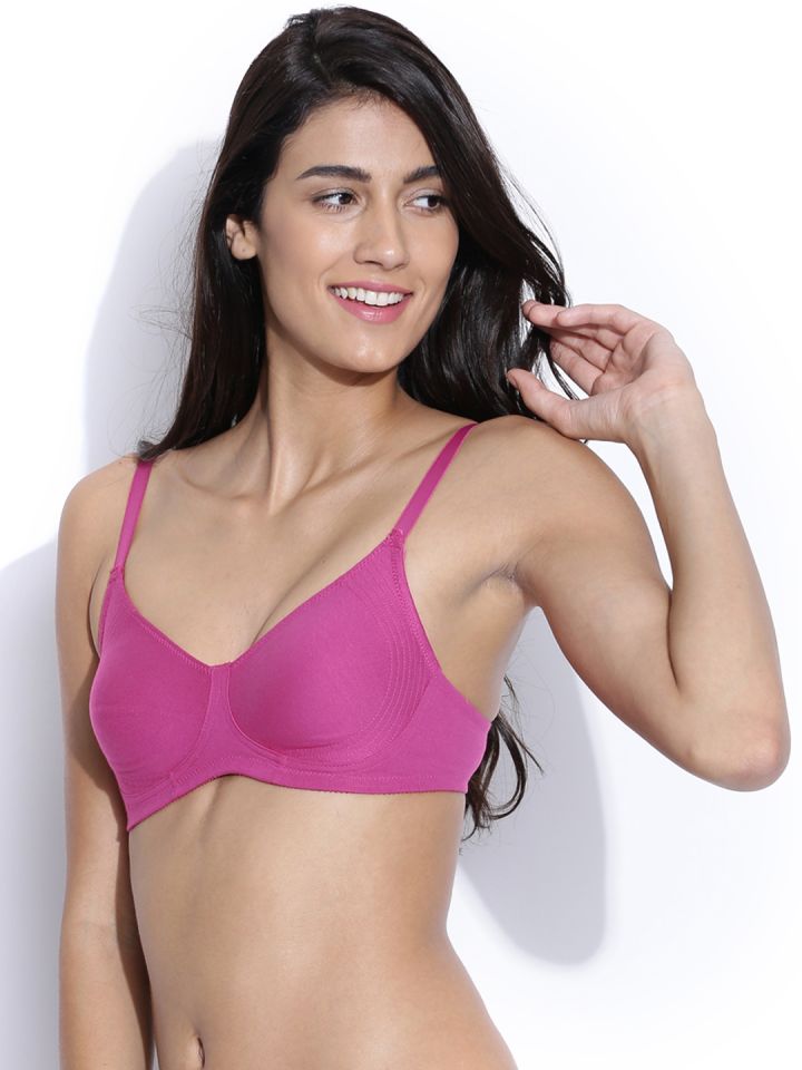 Buy Enamor Pink Non Wired Non Padded High Coverage Daily Wear Cooling  Tshirt Bra A042 - Bra for Women 650557