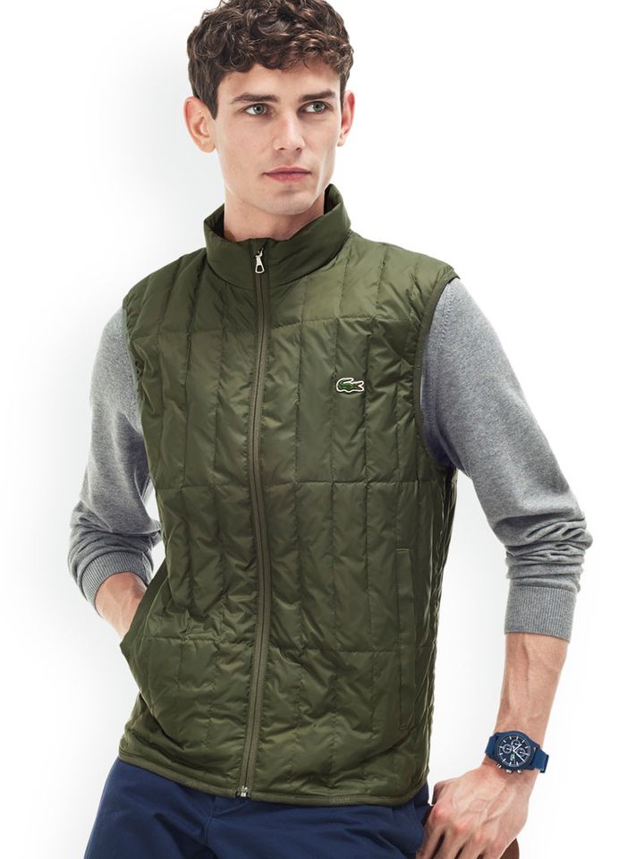 Buy Lacoste Men Olive Green Solid Water 