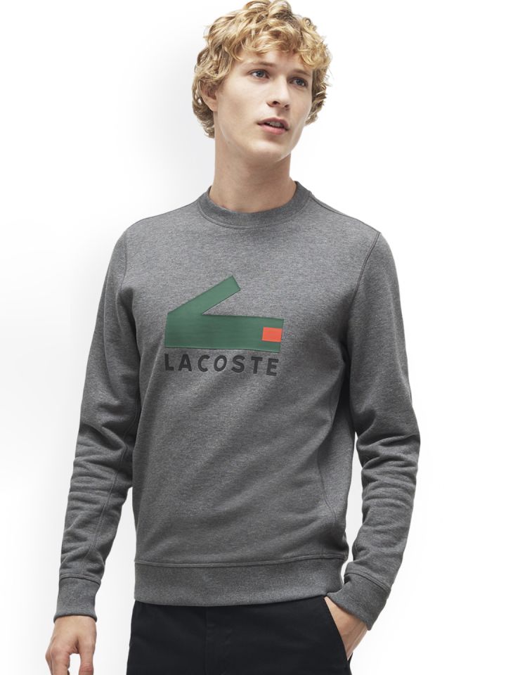 Lacoste Men Grey Printed Sweatshirt
