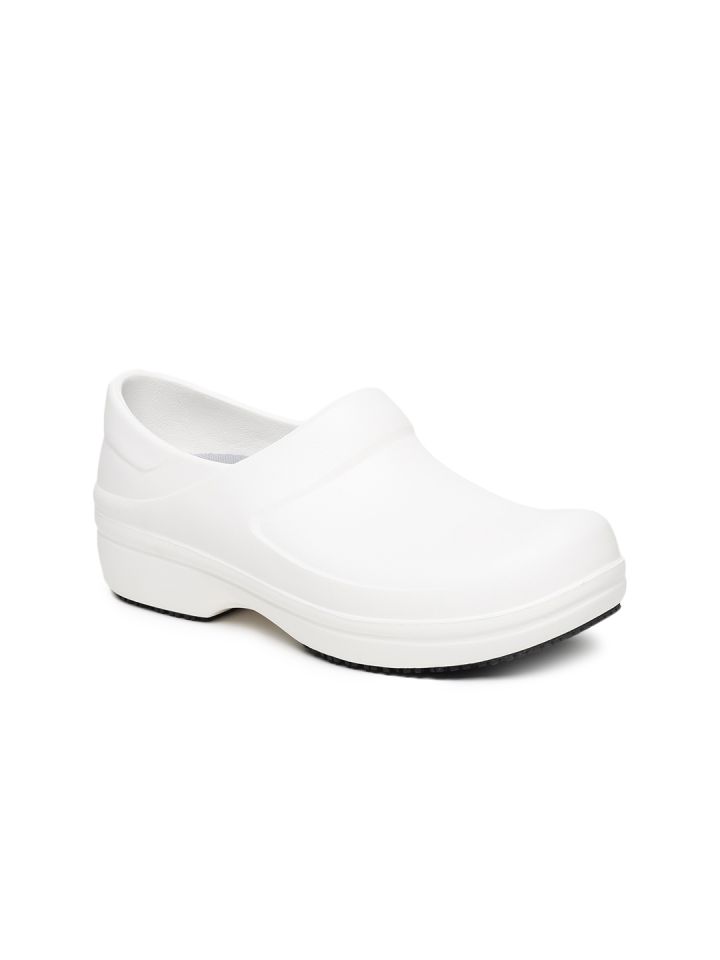 solid white crocs