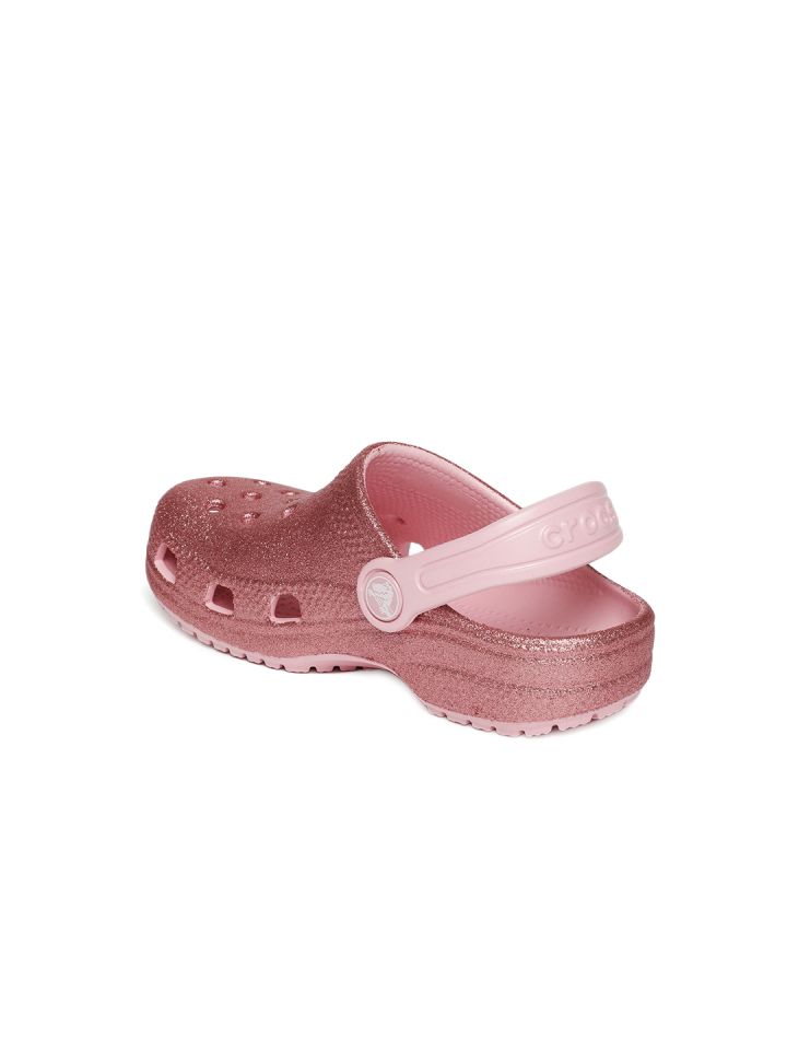 Pink glitter crocs women's sales