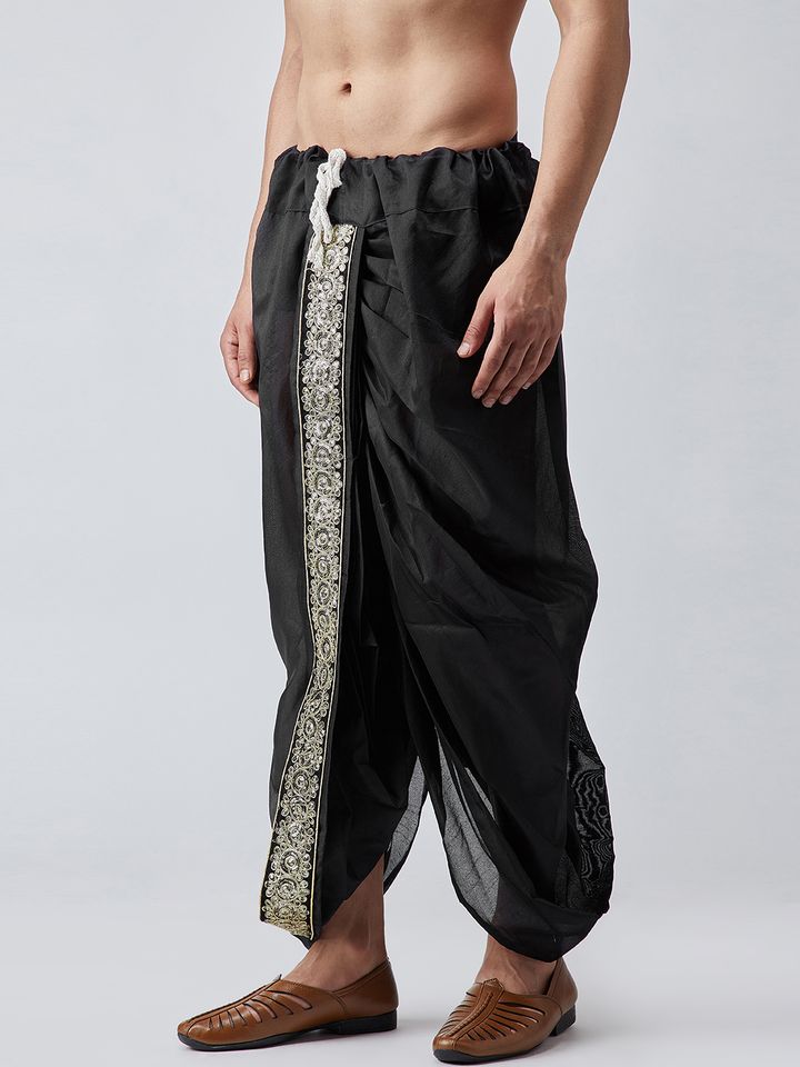 Buy SOJANYA Men Black Dhoti Pants 