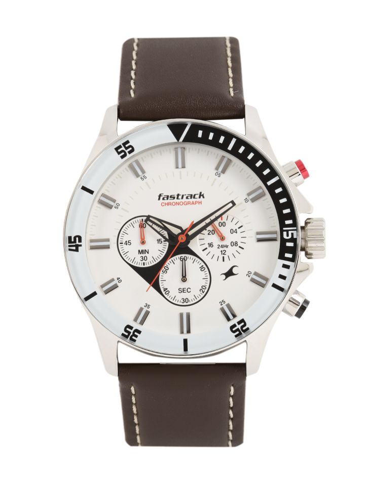 Buy Fastrack Men White Brown Analogue Watch NK3072SL01