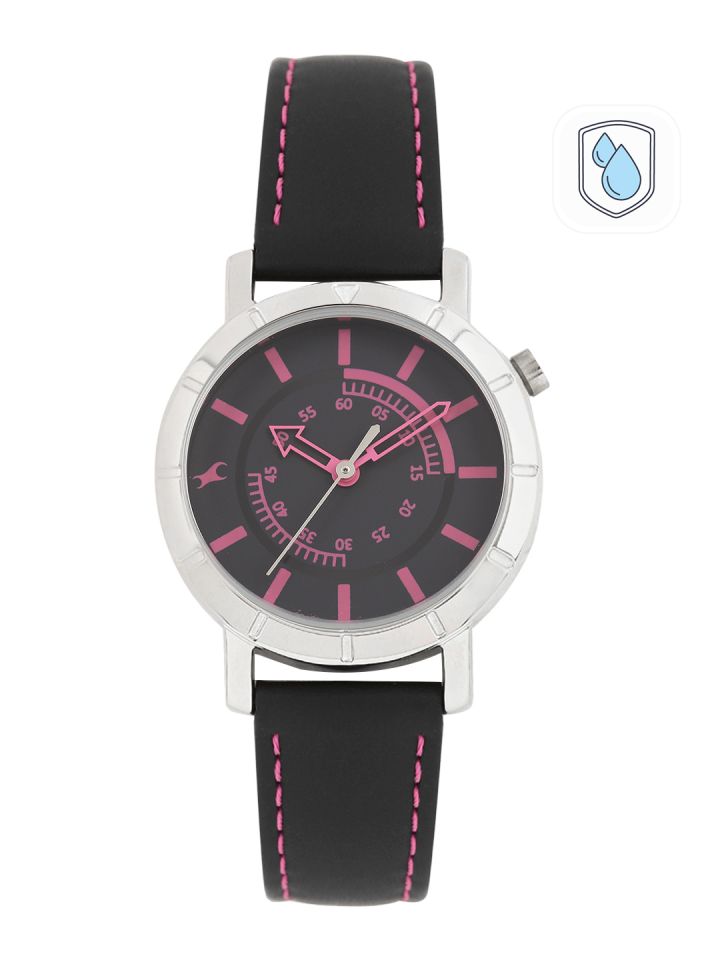 Buy Fastrack Women Black Pink Analogue Watch NK6112SL03