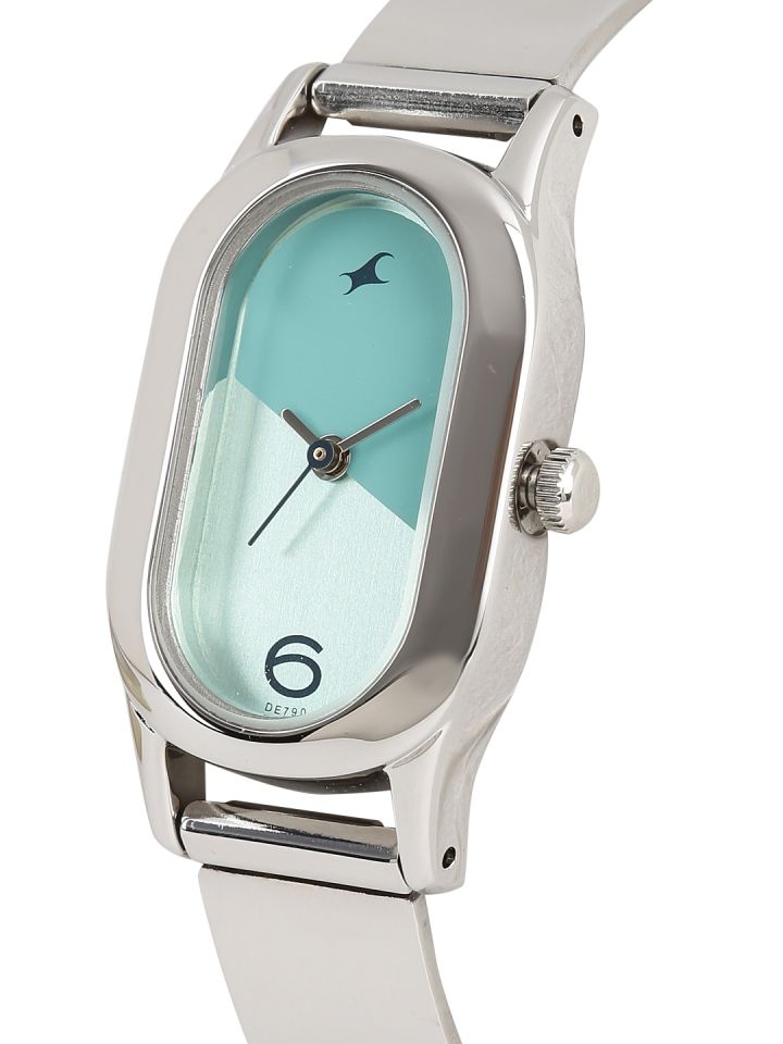 Fastrack Women Green Silver Toned Analogue Watch NK6126SM01