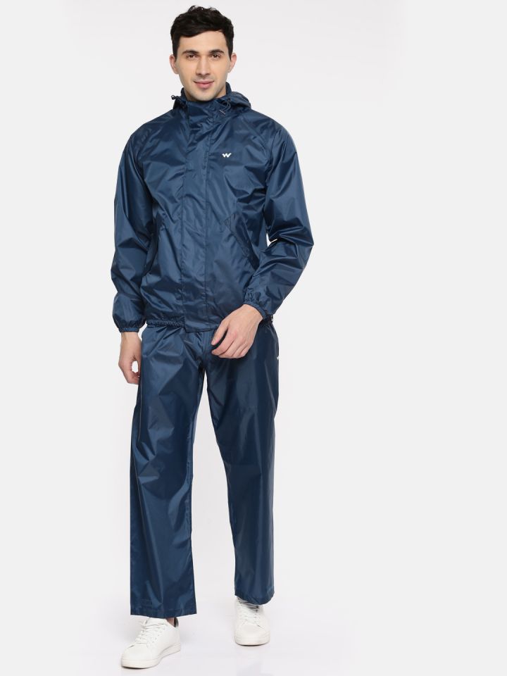 Buy Wildcraft Men Solid Navy Blue Rain Jacket Suit Rain Suit for