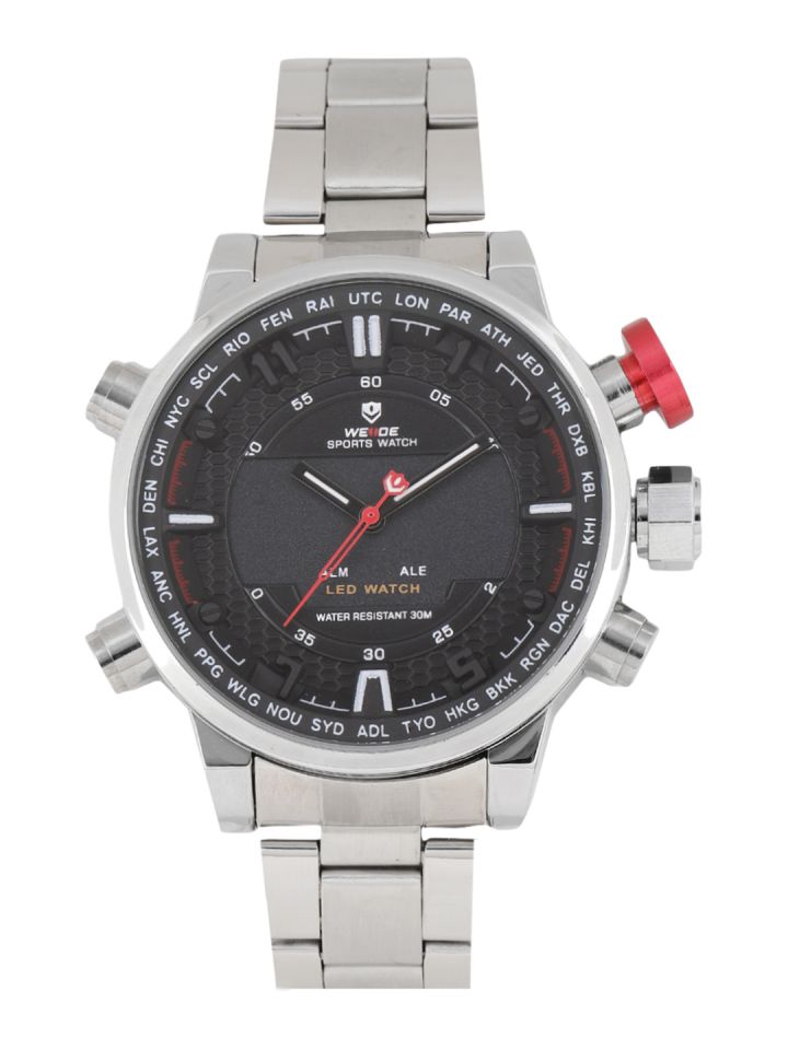 WEIDE Men Black Analogue and Digital Watch WH6402 1C