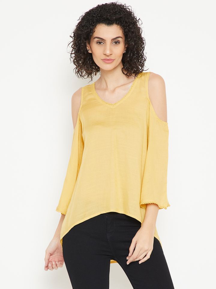 mustard yellow womens tops