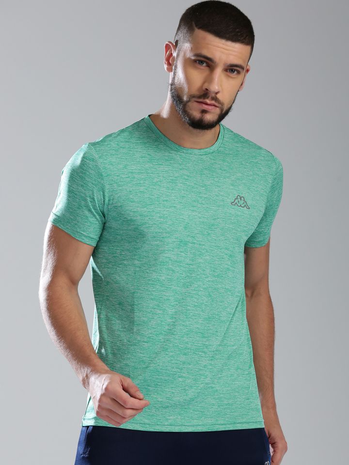 Kappa Men Sea Green Solid Round Neck T shirt