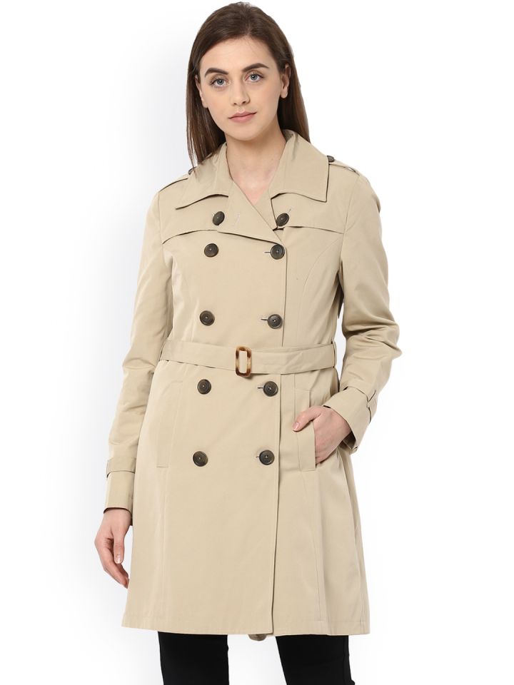 Van Heusen Woman Women Beige Solid Open Front Jacket