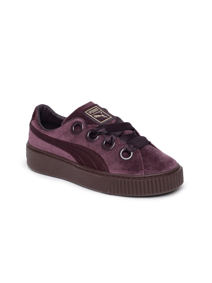Maak leven Fitness abces Buy Puma Women Burgundy Platform Kiss Velvet Sneakers - Casual Shoes for  Women 6557416 | Myntra