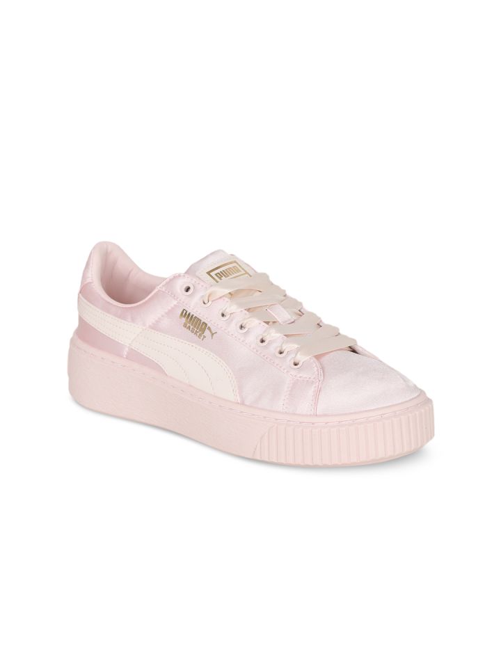 Buy Puma Girls Peach Coloured Basket Platform Tween Jr Shoes
