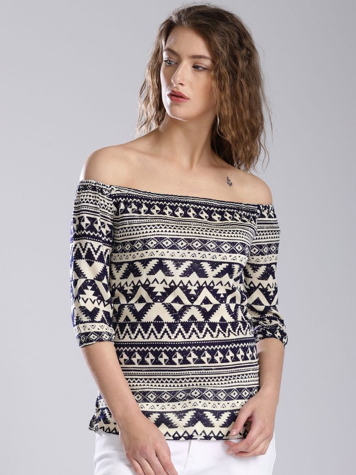 off shoulder top myntra