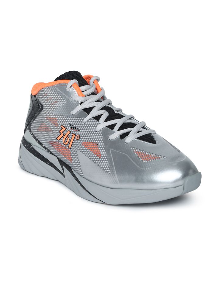 Buy 361 Degree Men Grey Orange Basketball Shoes Sports Shoes