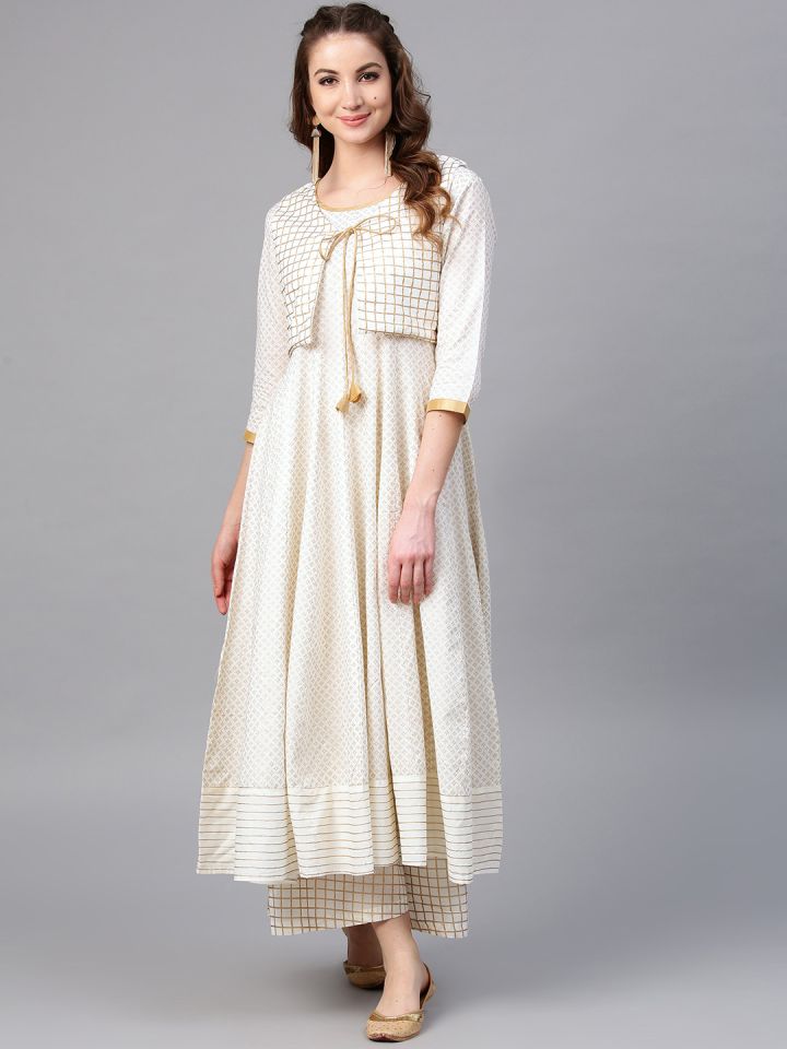 Cream anarkali kurta hot sale