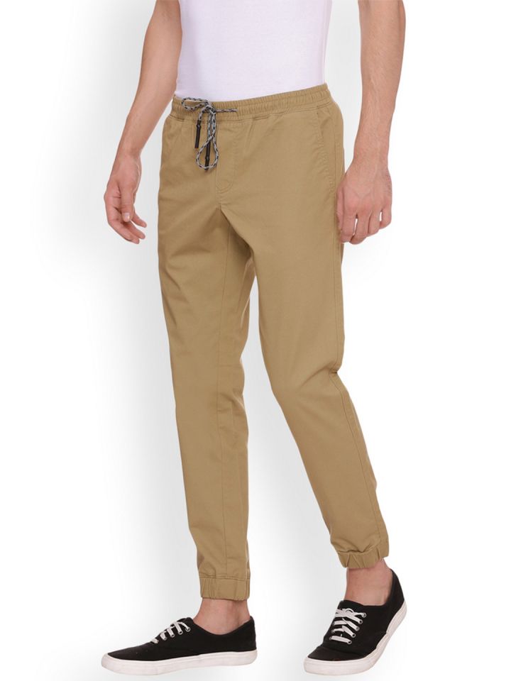 khaki tapered joggers