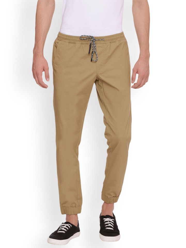 khaki tapered joggers