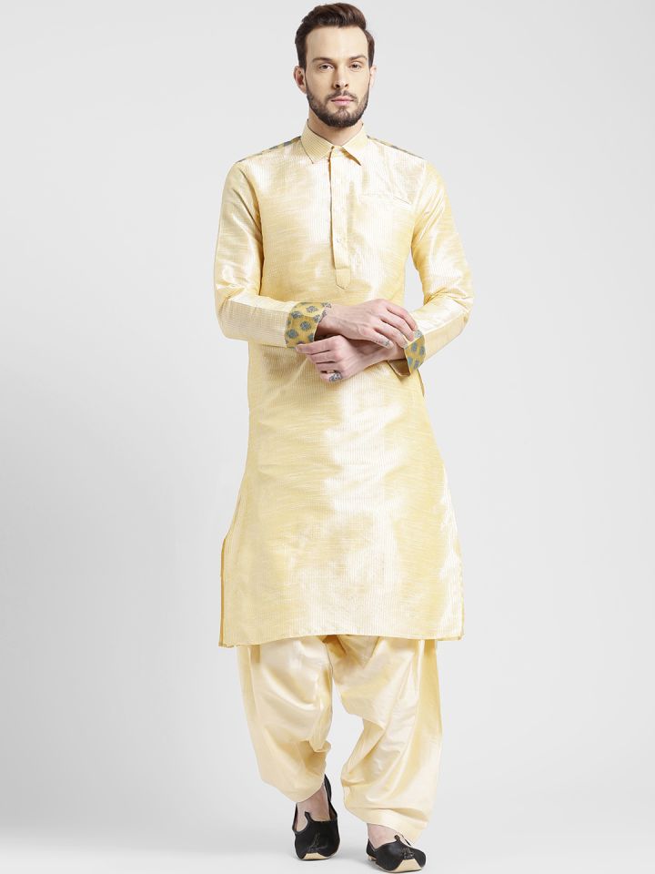 Golden pathani kurta store