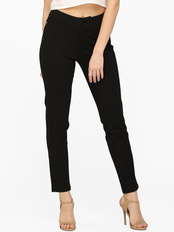 black jeggings myntra