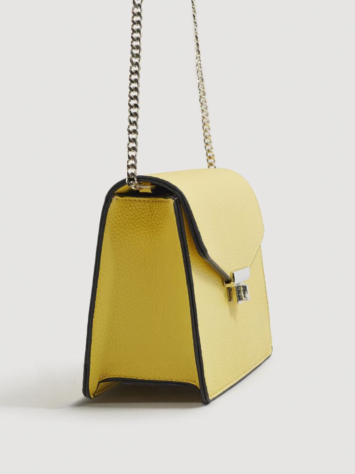 MANGO Yellow Solid Sling Bag