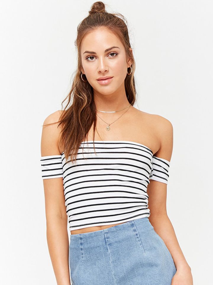 Forever 21 striped off the shoulder top store
