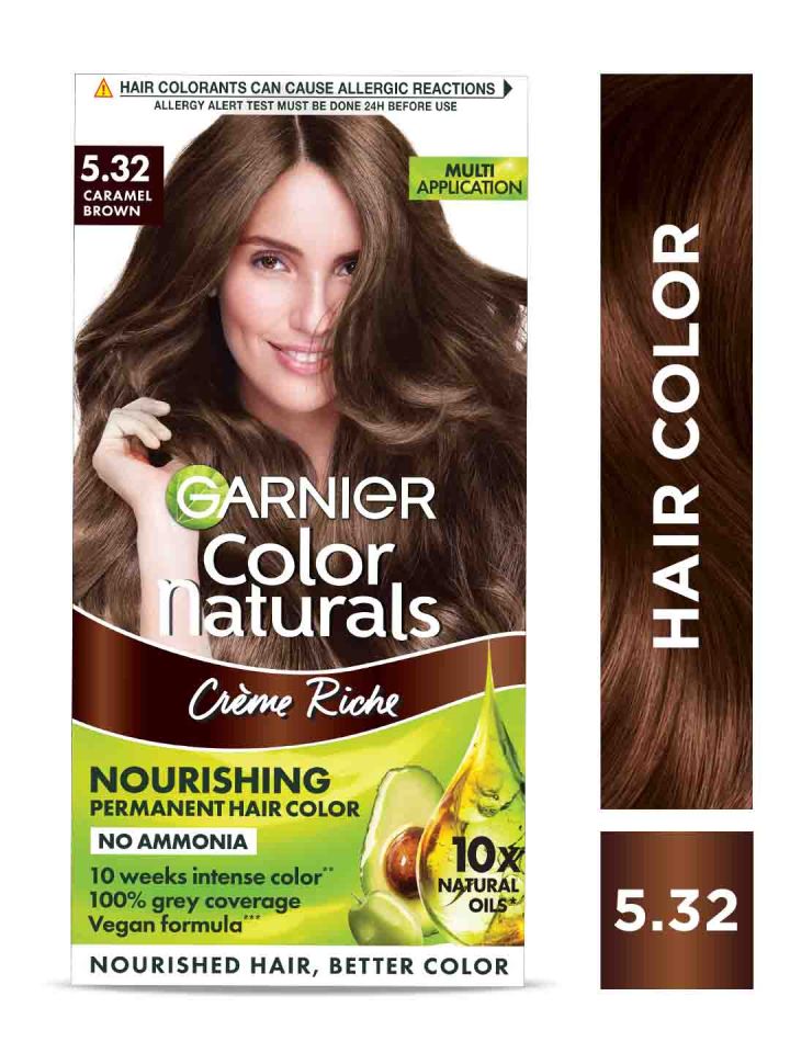 Buy Garnier Color Naturals Creme hair color Shade 532 Caramel Brown 70  ml  60 g Online  Purplle