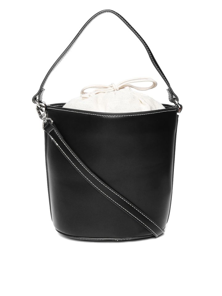 mango black solid handheld bag