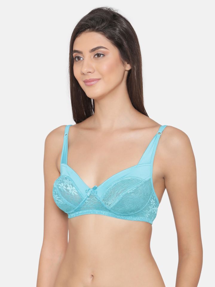 Buy Clovia Lace Non Padded Non Wired Balconette Bra - Bra for