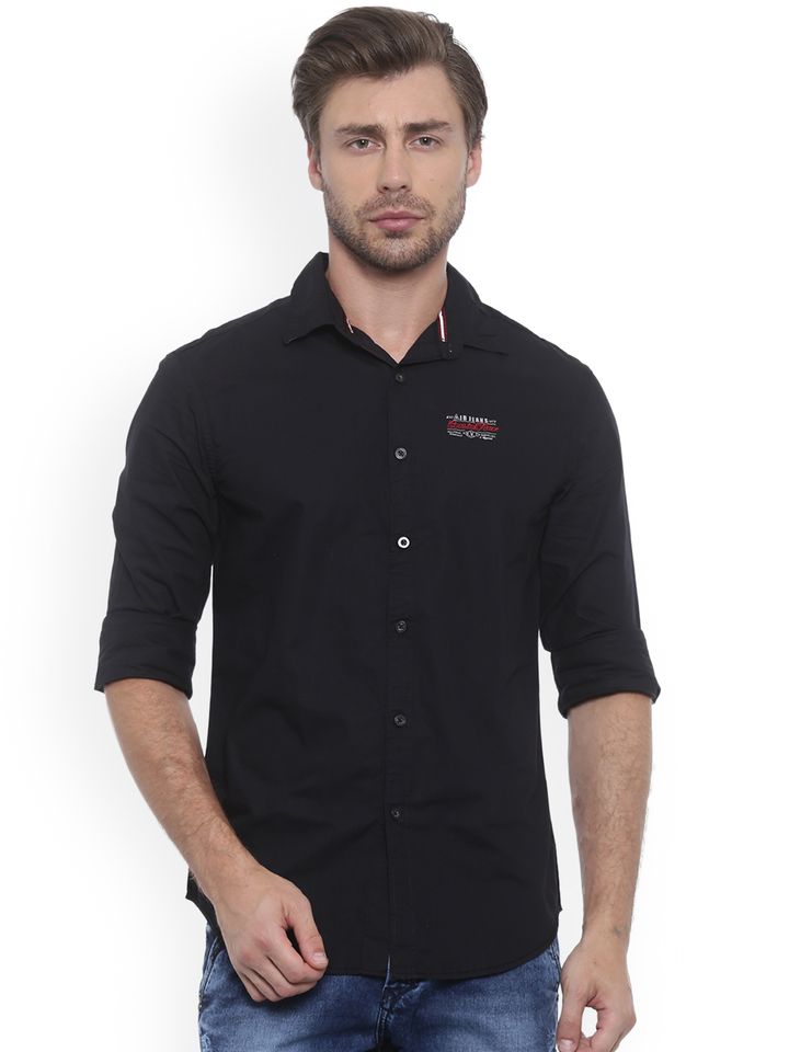 Jackal Berry Men Black Smart Slim Fit 