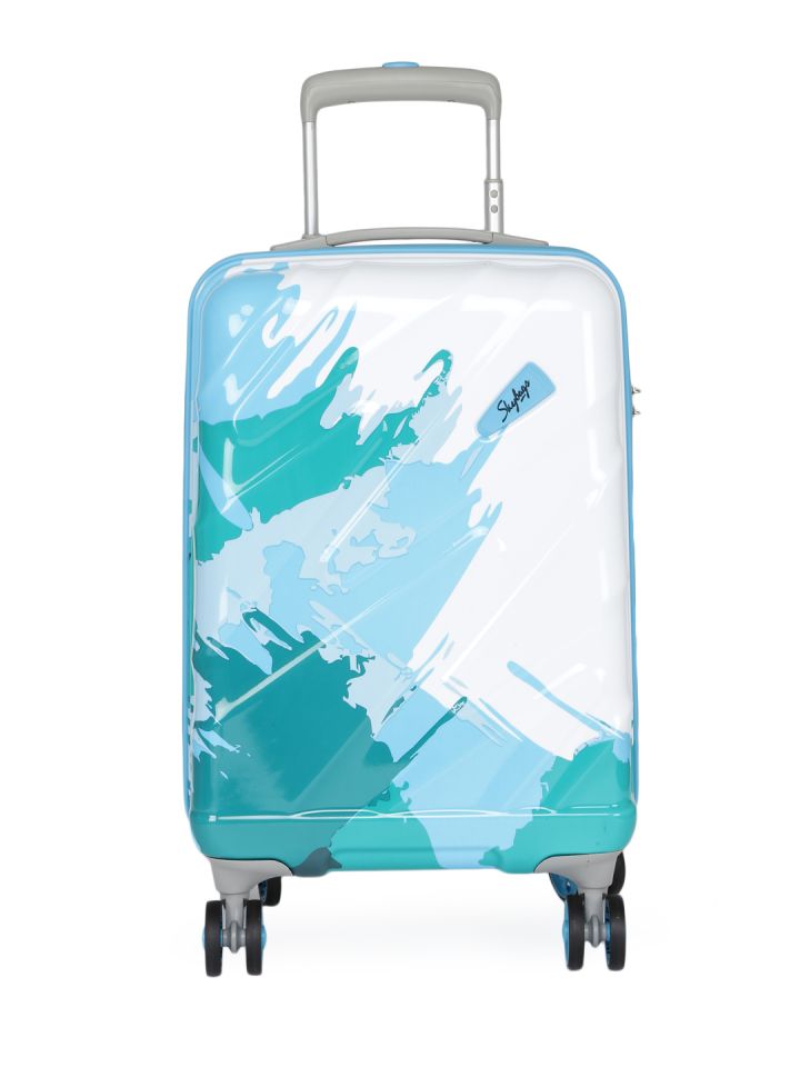 Swiss Era Large CheckIn Luggage 28 Inch Flower Design Trolley Bags  Luggage Suitcase Trolley Bags Soft Body Hard Material Suitcase  Polycarbonate 8 Wheels Suitcase 360 Degree Rotation 100 Water Proof  White 75 cms  White Checkin 