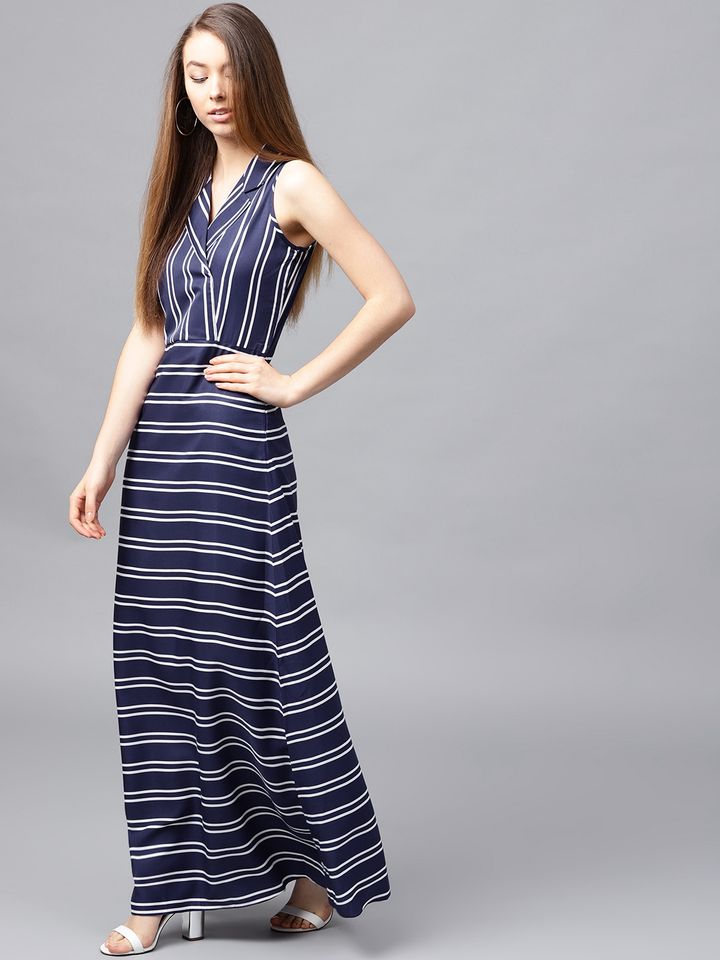 White Striped Maxi Dress - Dresses 