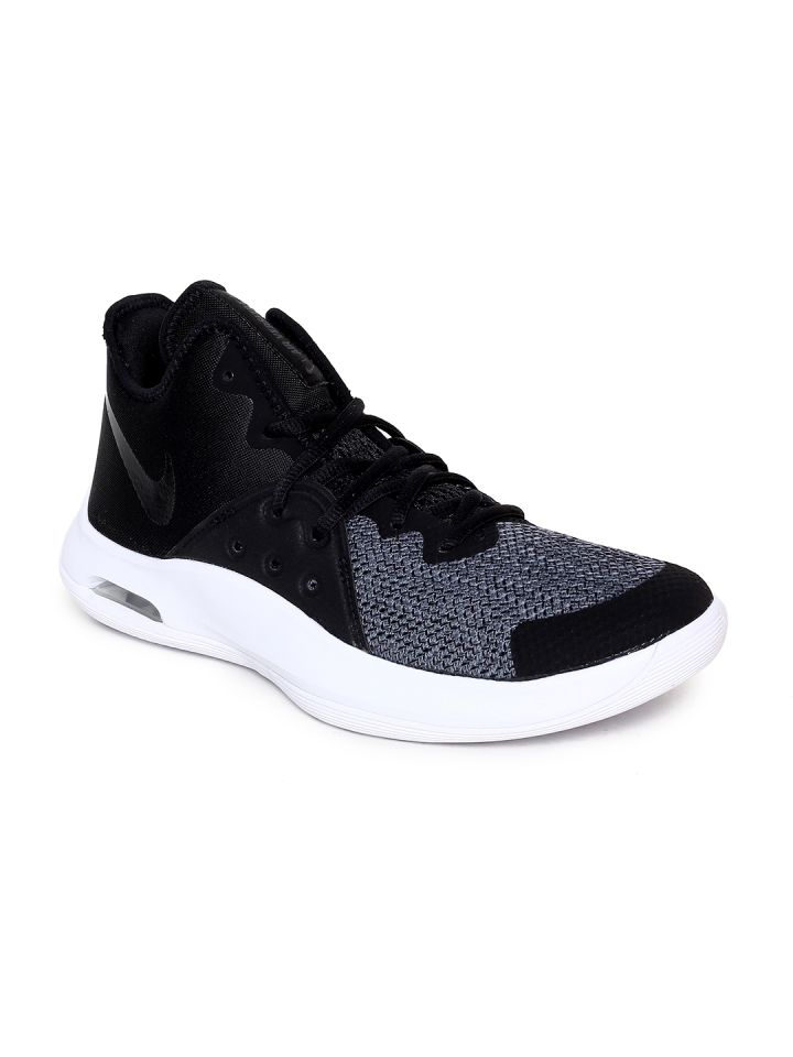 Nike Unisex Black Grey Textile Mid Top Air Versitile III Basketball Shoes