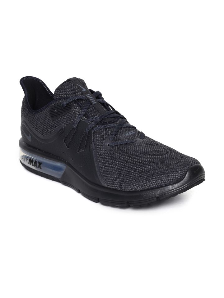 Nike Men Black AIR MAX SEQUENT 3 Running Shoes
