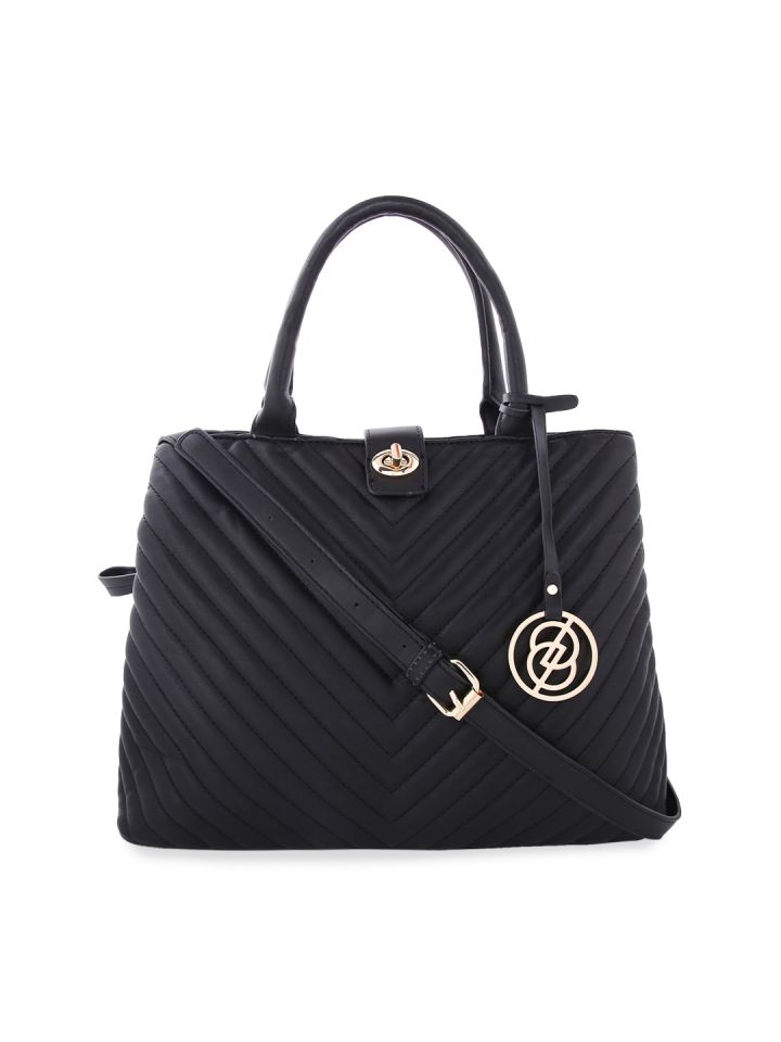 Buy Elespry Black Textured Handheld Bag Handbags for Women