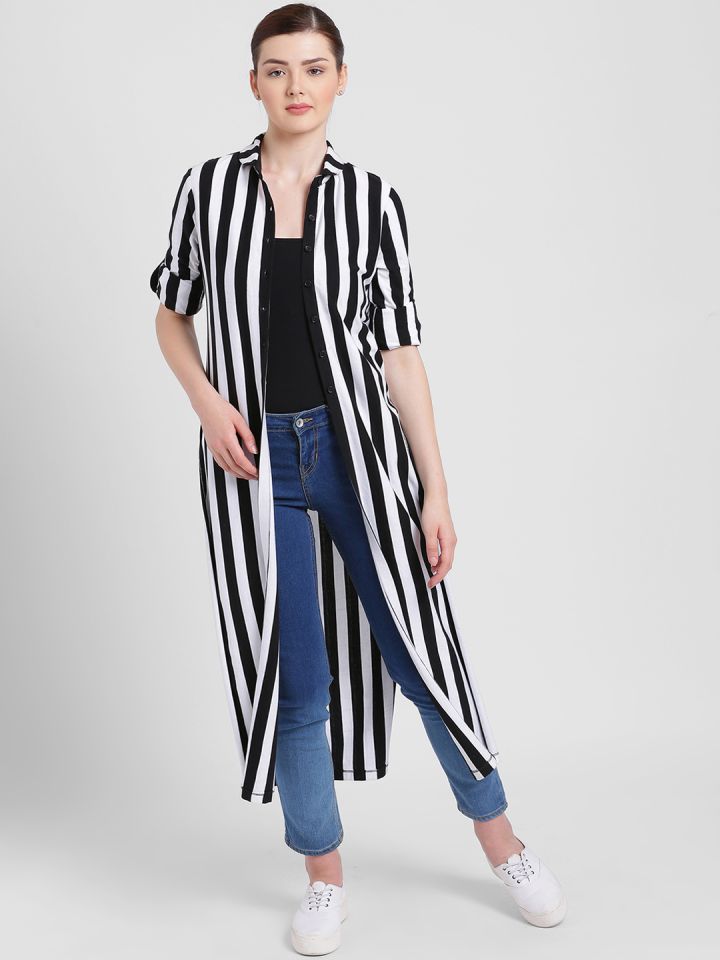 White and black shrug top