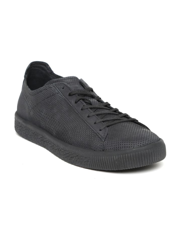 Buy Puma Unisex Black X STAMPD Clyde Leather Sneakers Casual