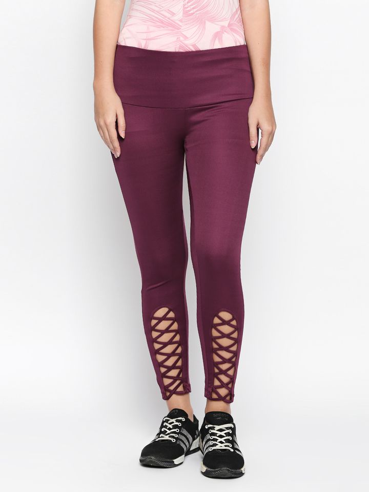 purple patterned tights