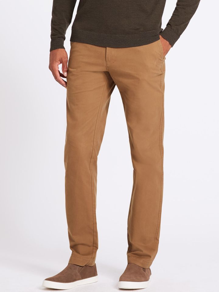 Buy Marks Spencer Men Brown Slim Fit Solid Chinos Trousers for