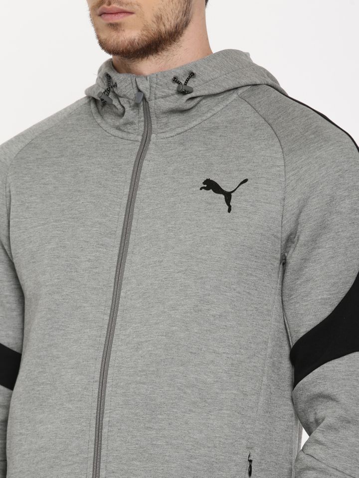 Buy Puma Men Grey Melange Evostripe Move FZ Hoody Sweatshirt