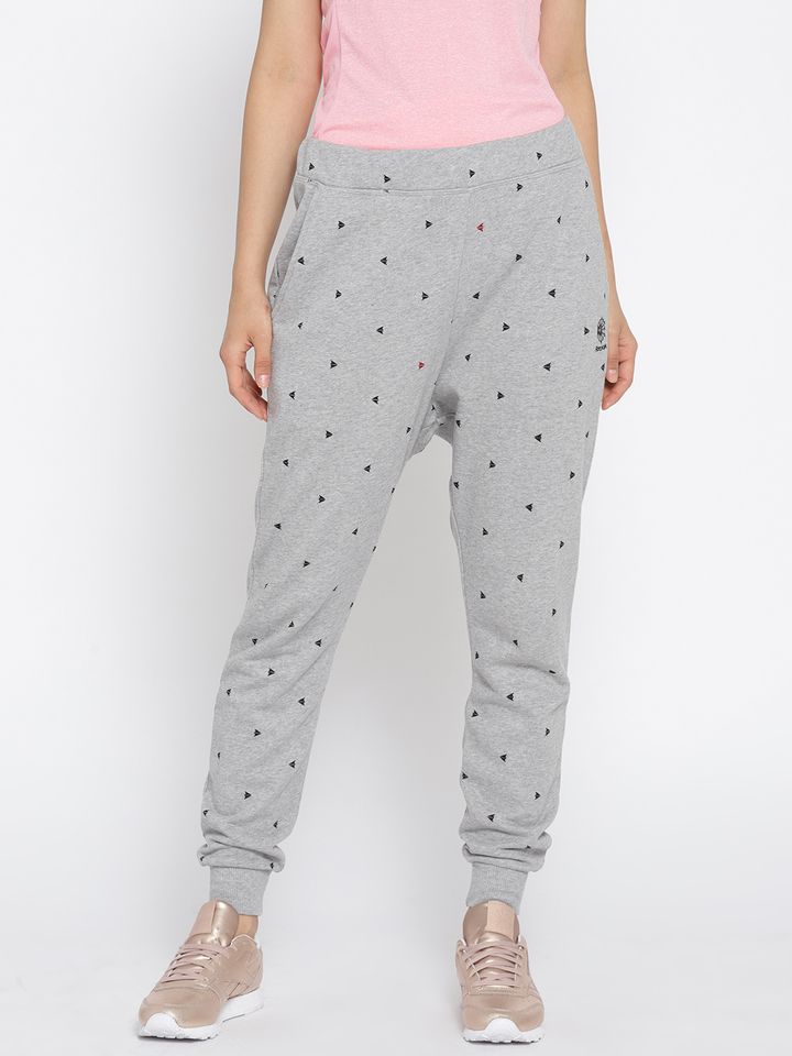 Buy Reebok Classic Women Grey Melange Printed Gp Q2 Arrow Joggers Track Pants For Women 6702482 Myntra