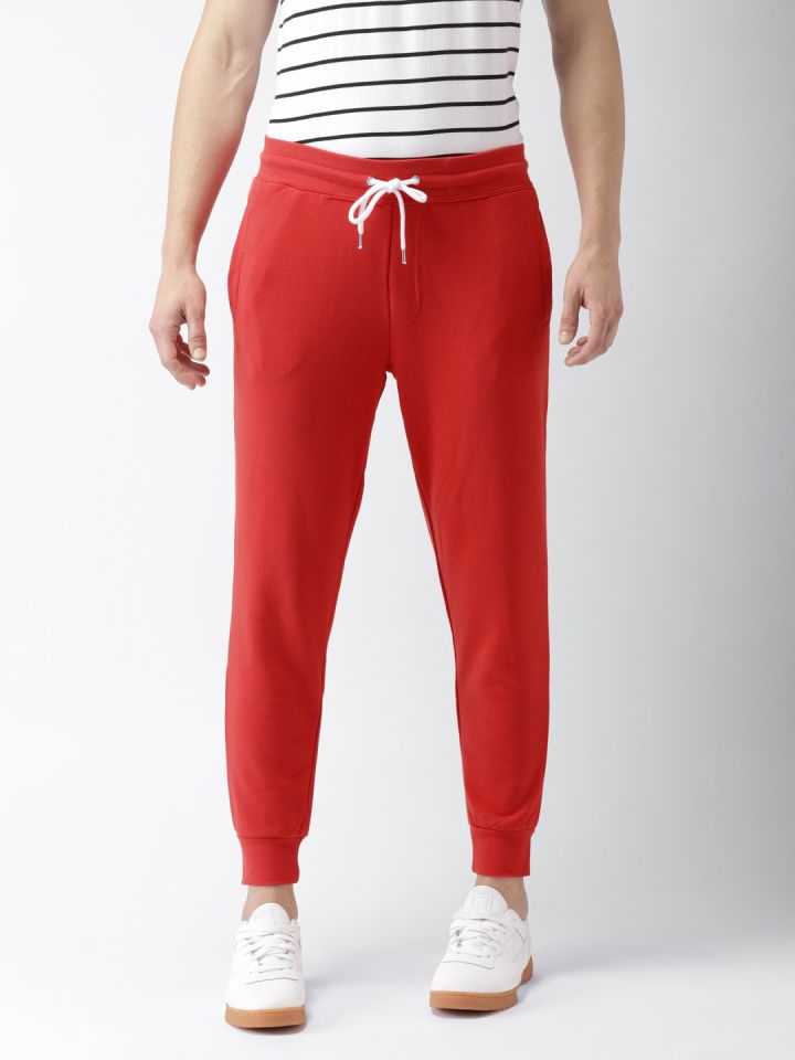 FOREVER 21 Men Red Regular Fit Solid Joggers