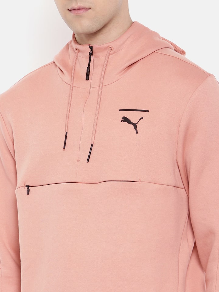 mens pink puma hoodie