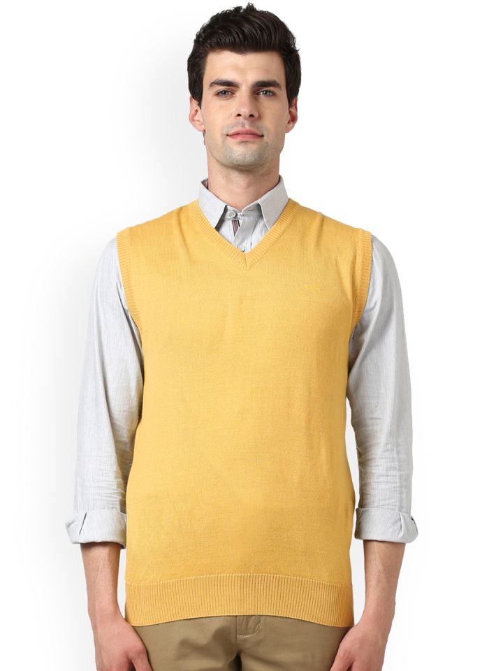 mens yellow sweater vest