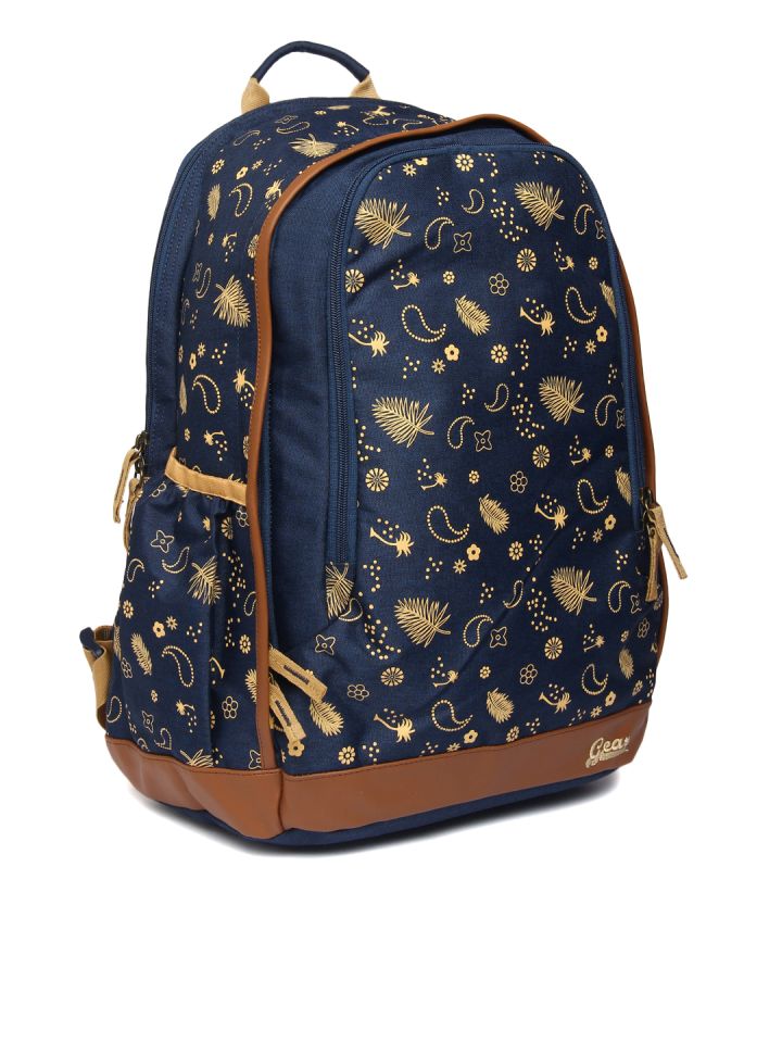 Gear 26 ltrs navy blue on sale and beige casual backpack